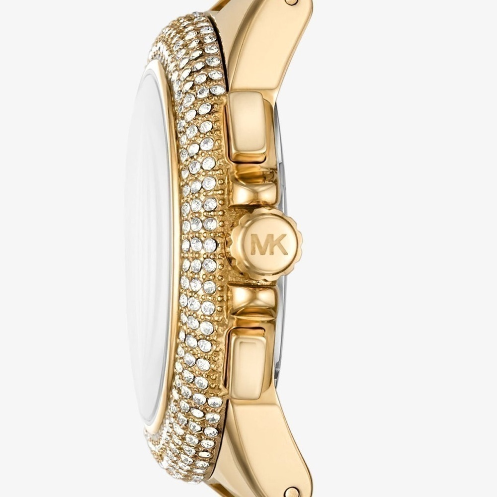 Authentic Michael KORS Oversized Camille Pavé Gold-Tone Watch - Picture 2 of 12